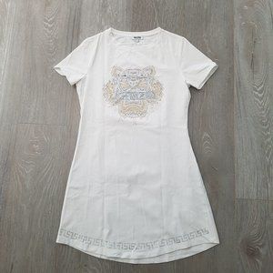 KENZO White T-Shirt Dress size S